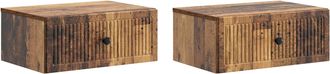 vidaXL Armario De Noche 2 Uds. Madera Envejecida 49 X 34,5 X 20 Cm Vidaxl