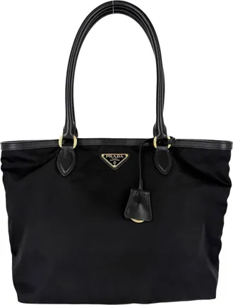 Prada Black Nylon Handbag Tote Bag (Pre-Owned)