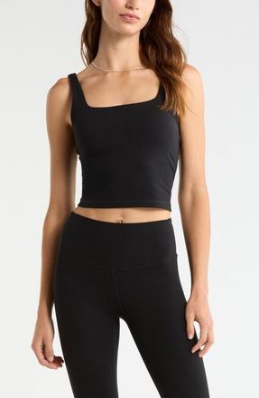 Zella Thrive Rib Bra Tank in Black at Nordstrom, Size X-Small