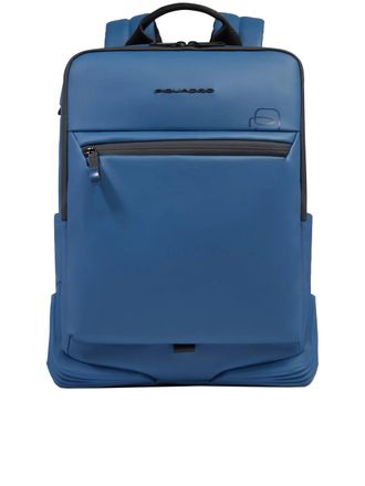 Piquadro Blue Zain In Tessuto Structured Backpack