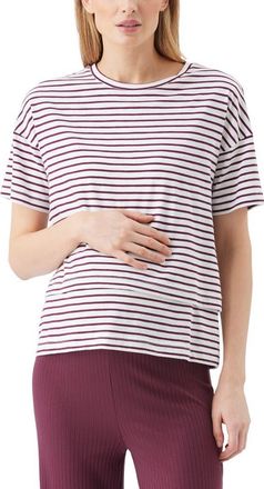 Ripe Claudette Nursing Tee in White /Maroon at Nordstrom, Size X-Large Au