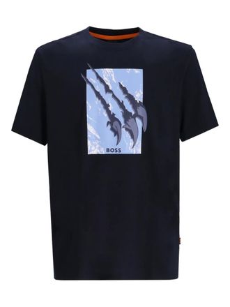 BOSS T-shirt met print - Zwart