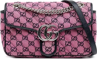 Gucci Borsa a spalla GG Marmont Matelasse Diagonal media in tela 2016-2025 - Rosa