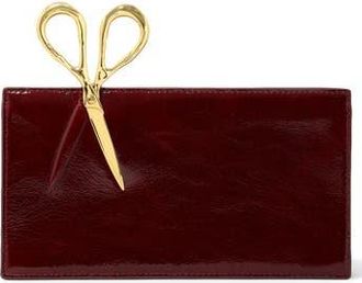 Alexis Bittar The Petite Scissor Leather Clutch in Merlot at Nordstrom Rack