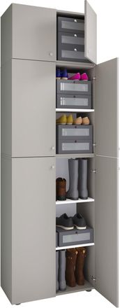 ebuy24 Gabinete De Zapato De Madera Vcm Dimensiones: Al. 223 X An. 70 X T. 39 Cm Armario Multiusos 5 Compartimentos 4 Puertas Giratorias 2 Puertas De Fijaci&oacute;