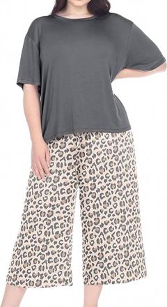 Honeydew Intimates Super Soft Fleece 2 Piece Top & Pajama Set In Crescent Leopard
