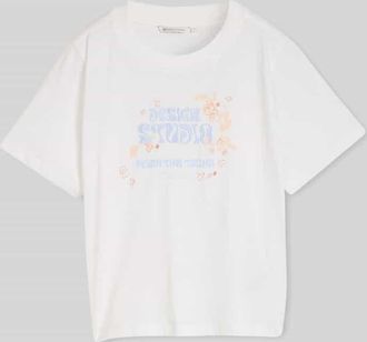 Tom Tailor Denim Regular Fit T-Shirt aus reiner Baumwolle in Weiss, Gr&ouml;&szlig;e XS