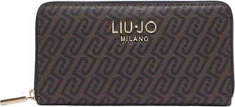 Liu Jo Grote Portemonnee met Monogramreli&euml;f - Dames - Portefeuilles - Bruin - ONE Size - Accessoires