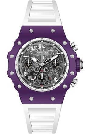 Invicta Racing 69626 Herenhorloge - Quartz Uurwerk - Acryl met Zilveren Wijzerplaat - 40 mm