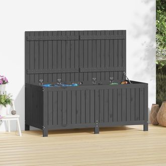 Berkfield Home Garden Storage Box Grey 147x68x64 cm Solid Wood Pine | Size: 147 x 68 x 64 cm
