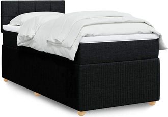 vidaXL Cama Box Spring Con Colch&oacute;n Tela Negro 100x200 Cm Vidaxl