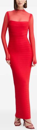 H&eacute;rve L&eacute;ger Ella long-sleeve maxi dress - women - Recycled Yarn - S - Red
