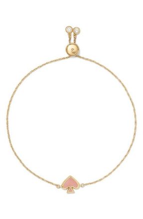 Kate Spade New York enamel spade charm slider bracelet in Pink at Nordstrom