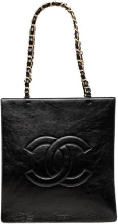 Chanel Pre-owned Leren Schoudertote - Dames - Vintage Shopper - Zwart - ONE Size - Leer - Vintage