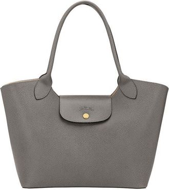 Longchamp &Eacute;pure Leather Shoulder Tote in Turtledove at Nordstrom