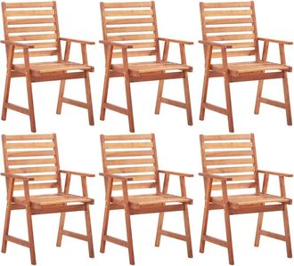 vidaXL Outdoor Dining Chairs 6 pcs Solid Acacia Wood, 3051101