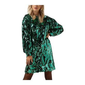 Silvian Heach Kleedjes, Dames, Groen, 4Xs, Polyester, Korte Glitter Jurk