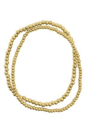 Adornia Set of 2 Ball Water Resistant Beaded Bracelets in Yellow at Nordstrom Rack