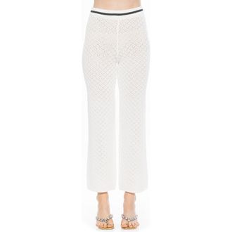 Alexia Admor Kora Cropped Open Stitch Knit Pants in Ivory at Nordstrom Rack, Size X-Large