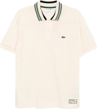 Lacoste Poloshirt met geborduurd logo - Beige