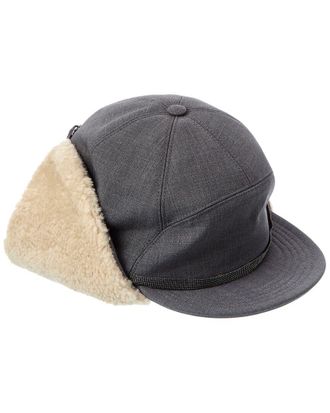 Brunello Cucinelli Shearling-Lined Wool-Blend Hat