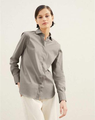 Brunello Cucinelli Light Grey Classic Shirt, Size X-Small