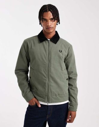 Fred Perry Giacca con zip kaki-Verde
