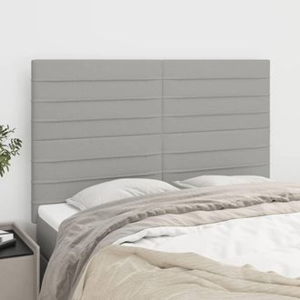 vidaXL Cabeceros 4 Unidades Tela Gris Claro 72x5x78/88 Cm Vidaxl
