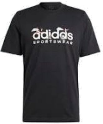 adidas Landscape Sportswear Graphic T-Shirt Asia Sizing Black White IS2863