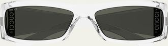 Gucci Mens GG1492Sm Plastic Rectangle Sunglasses