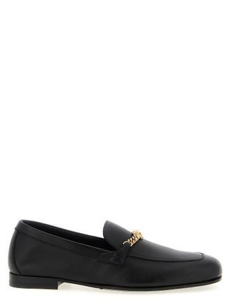 Versace Black Calfskin Slip-On Mens Loafers