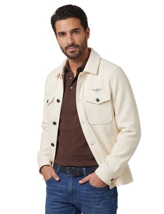 Aeronautica polyester Aeronautica Militare overshirt creme normale fit