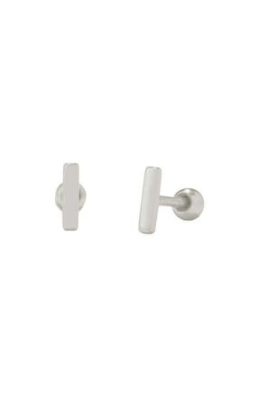 Made by Mary Mini Bar Stud Earrings in Silver at Nordstrom