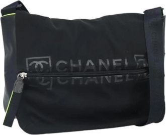 Chanel Pre-owned Vintage Nylon Schoudertas - Dames - Vintage Schoudertas - Zwart - ONE Size - Nylon - Vintage