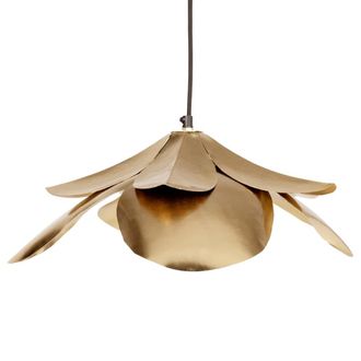 Maisons du monde L&aacute;mpara de techo con forma de flor de acero chapado en oro