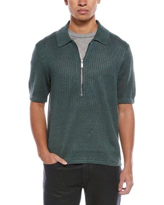 Helmut Lang Zip Linen Polo Shirt