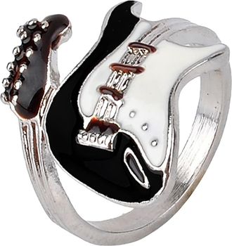 Generic Stainless Steel Guitar Style Music Concert Cocktail Party Evening School Graduation Ring 222 (Silver, One Size)