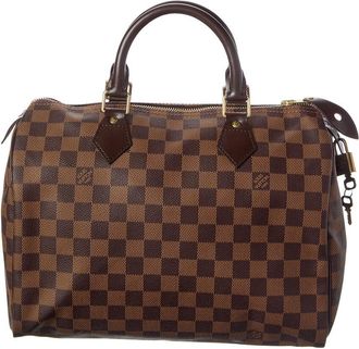 Louis Vuitton Brown Damier Ebene Coated Canvas Speedy 30 (Authentic Pre-Loved)