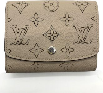 Louis Vuitton Mahina Beige Leather Wallet (Bi-Fold) (Pre-Owned)
