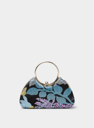 Simons Womens Sequined flower minaudi&egrave;re