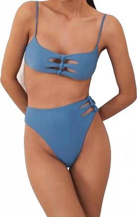 Vix Womens Hot Pant Bikini Bottom In Light Blue