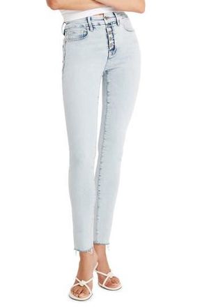 Good American Good Legs Distressed Skinny Jeans in Indigo649 at Nordstrom Rack