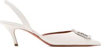 Amina Muaddi Pumps Camelia con cinturino posteriore - Bianco
