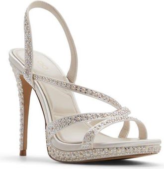 Aldo Brinnley Slingback Platform Sandal in Other White at Nordstrom, Size 8.5