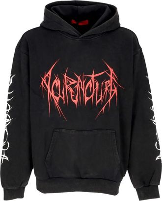 Acupuncture Zwarte Hoodie met Donderbui - Heren - Hoodies - Zwart - S - Katoen - Hoodies & sweatvesten