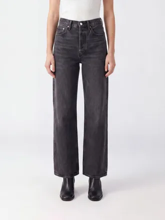 A Gold E High-Waisted Wide Leg Jeans in Recycled Cotton Denim