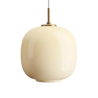 Louis Poulsen VL45 Radiohus Pendelleuchte, &Oslash; 25 cm, Messing / glossy amber