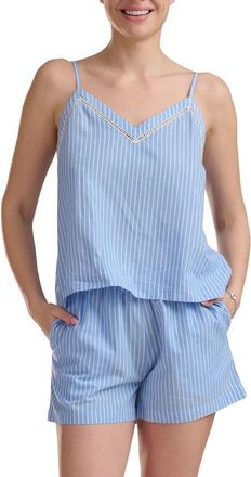 Splendid Stripe Cotton Poplin Pajamas in Hydrangea at Nordstrom, Size X-Large