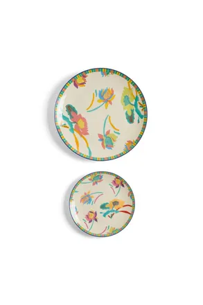 Lisa Corti Juego de Platos de Porcelana de 2 Japon&eacute;s Crema &Uacute;nica