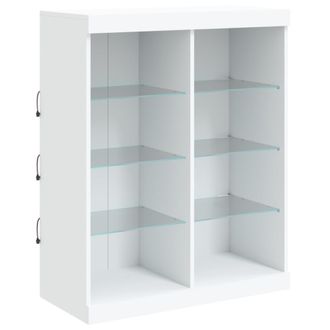 vidaXL Aparador Con Luces Led Blanco 81x37x100 Cm Vidaxl